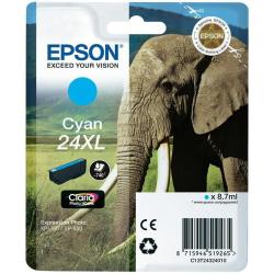 Epson CONSUMABILI STAMPANTI GETTO CARTUCCE DI INCHIOSTRO  INCHIOSTRI CLARIA  PHOTO HD  24XL  ELEFANTE   CONFEZIONE SINGOLA  1 X 8 7 ML CIANO  RF AM