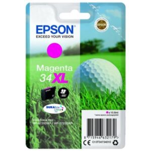 Epson CONSUMABILI STAMPANTI GETTO CARTUCCE DI INCHIOSTRO, DURABRITE  ULTRA, 34XL,                       PALLINA DA GOLF, CONFEZIONE SINGOLA, 1 X 10,8 ML MAGENTA, XL