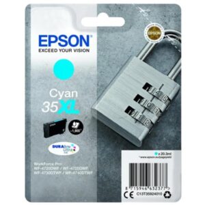 Epson CONSUMABILI STAMPANTI GETTO MATERIALE DI CONSUMO  CARTUCCE DI INCHIOSTRO  DURABRITE  ULTRA  35XL  LUCCHETTO  CONFEZIONE SINGOLA  1 X 20 3 ML CIANO  XL