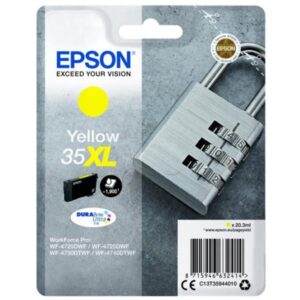 Epson CONSUMABILI STAMPANTI GETTO MATERIALE DI CONSUMO  CARTUCCE DI INCHIOSTRO  DURABRITE  ULTRA  35XL  LUCCHETTO  CONFEZIONE SINGOLA  1 X 20 3 ML GIALLO  XL