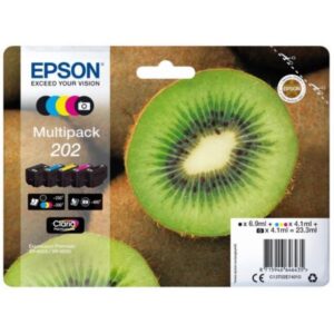 Epson CONSUMABILI STAMPANTI GETTO CARTUCCE DI INCHIOSTRO  INCHIOSTRI  GIALLO  MAGENTA  NERO PHOTO      PREMIUM, 202, KIWI, MULTIPACK, 1 X 6,9 ML NERO, 1 X 4,1 ML CIANO, 1 X