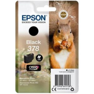 Epson CONSUMABILI STAMPANTI GETTO MATERIALE DI CONSUMO: CARTUCCE DI INCHIOSTRO, INCHIOSTRI CLARIA  PHOTOHD, 378, SCOIATTOLO, CONFEZIONE SINGOLA, 1 X 5,5 ML NERO, STANDARD,