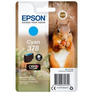 Epson CONSUMABILI STAMPANTI GETTO MATERIALE DI CONSUMO: CARTUCCE DI INCHIOSTRO, INCHIOSTRI CLARIA  PHOTOHD, 378, SCOIATTOLO, CONFEZIONE SINGOLA, 1 X 4,1 ML CIANO, STANDARD,