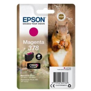 Epson CONSUMABILI STAMPANTI GETTO INCHIOSTRI CLARIA  PHOTO HD, 378, SCOIATTOLO, CONFEZIONE SINGOLA, 1 X 4,1 ML MAGENTA, STANDARD, STANDARD, RF+AM