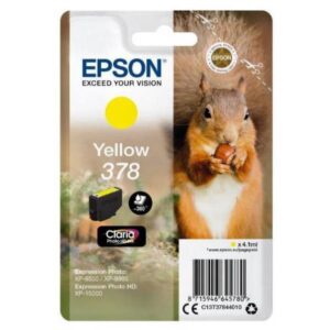 Epson CONSUMABILI STAMPANTI GETTO CARTUCCE DI INCHIOSTRO, INCHIOSTRI CLARIA  PHOTO                      HD, 378, SQUIRREL, CONFEZIONE SINGOLA, 1 X 4,1 ML GIALLO, STANDARD,