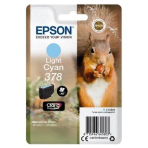 Epson CONSUMABILI STAMPANTI GETTO NCHIOSTRI CLARIA  PHOTO HD, 378, SCOIATTOLO, CONFEZIONE SINGOLA, 1 X  4,8 ML CIANO CHIARO, STANDARD, STANDARD, RF+AM