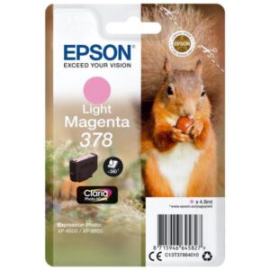 Epson CONSUMABILI STAMPANTI GETTO CARTUCCE DI INCHIOSTRO, INCHIOSTRI CLARIA  PHOTO                      HD, 378, SCOIATTOLO, CONFEZIONE SINGOLA, 1 X 4,8 ML MAGENTA CHIARO,