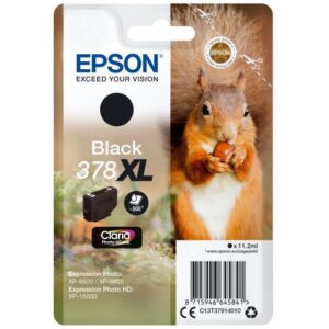 Epson CONSUMABILI STAMPANTI GETTO INCHIOSTRI CLARIA  PHOTO HD, 378XL, SCOIATTOLO, CONFEZIONE SINGOLA, 1 X 11,2 ML NERO, ELEVATA, XL, RF+AM