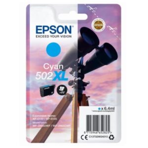 Epson CONSUMABILI STAMPANTI GETTO MATERIALE DI CONSUMO: CARTUCCE DI INCHIOSTRO  502XL  BINOCOLO         CONFEZIONE SINGOLA, 1 X 6,4 ML CIANO, ELEVATA, XL, RF+AM