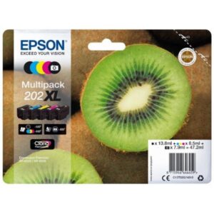 Epson CONSUMABILI STAMPANTI GETTO CARTUCCE DI INCHIOSTRO  INCHIOSTRI CLARIA  PREMIUM  202XL  KIWI       MULTIPACK  1 X 13 8 ML NERO  1 X 8 5 ML CIANO  1 X 8 5 ML GIALLO  1 X