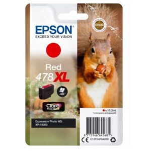 Epson CONSUMABILI STAMPANTI GETTO CARTUCCE DI INCHIOSTRO  INCHIOSTRI CLARIA  PHOTO  XL                 HD, 478XL, SCOIATTOLO, CONFEZIONE SINGOLA, 1 X 10,2 ML ROSSO, ELEVATA,