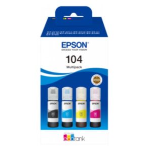 Epson CONSUMABILI STAMPANTI GETTO 104  ECOTANK MULTIPACK 4-COLORI FLACONE DI INCHIOSTRO NERO  CIANO     MAGENTA, GIALLO, DA 65 ML