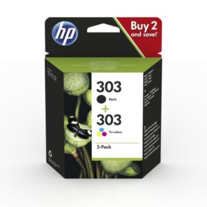 HP Inc CONSUMABILI STAMPANTI GETTO Confezione da 2 cartucce di inchiostro nero/in tricromia originali HP 303