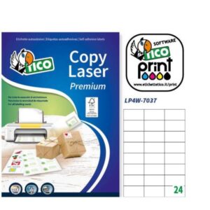 Tico Etichette Indirizzi / Pacchi ETICHETTE BIANCHE SENZA MARGINI – LASER/INKJET/COPIATRICI – 70X37 –   100 FF  24 ETICHETTE PER FOGLIO