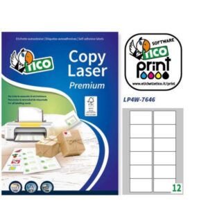 Tico Etichette Indirizzi / Pacchi ETICHETTE TICO LASER BIANCHE 76 2×46 4  ETICH. x FOGLIO 12 – CF 100 FF