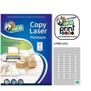 Tico Etichette Indirizzi / Pacchi ETICHETTE BIANCHE ANGOLI ARROTONDATI – LASER/LASER A                  COLORI/INKJET/COPIATRICI – 22X12 7 – 100 FF