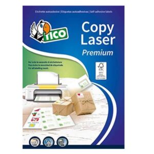 Tico Etichette Indirizzi / Pacchi AUTOADESIVE A4 SENZA MARGINI F.TO 210X148 – ETICHETTE PER FOGLIO 2  (200PZ.)INKJET/LASER/COPY