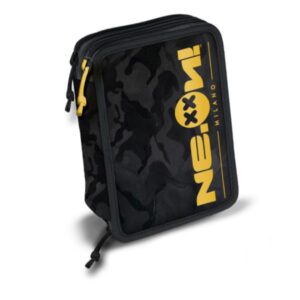 Neon Astucci 3 Zip pencil case Mimetic Black/Yellow