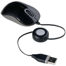 Targus Mouse Targus  Compact Blue Trace Retractable Wired Mouse Black