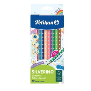 Pelikan Matite scuola SILVERINO matite colorate triang. 3 mm./12 colori