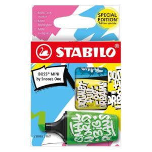 Stabilo Evidenziatori STABILO BOSS MINI BY SNOOZE ONE ASTUCCIO IN CARTONE DA 3 PZ. (VERDE   GIALLO  BLU)