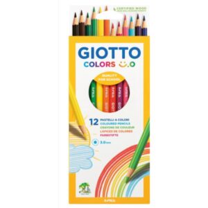 Giotto Pastelli Arrivano i pastelli colorati Giotto Colors Smile.E  realizzato con legno certificato vernici sicura base d acqua una mina resistente di 3 mm