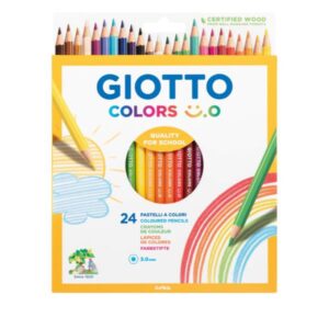 Giotto Pastelli Arrivano i pastelli colorati Giotto Colors Smile.E  realizzato con legno certificato vernici sicura base d acqua una mina resistente di 3 mm