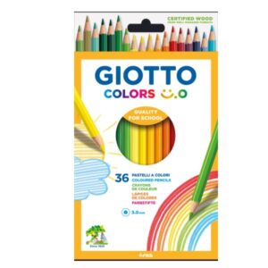 Giotto Pastelli Arrivano i pastelli colorati Giotto Colors Smile.E  realizzato con legno certificato vernici sicura base d acqua una mina resistente di 3 mm