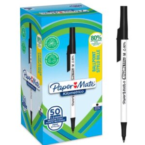 Papermate Penne a sfera scuola PM KILOMETRICO RECYCLED Tuck da 50pz nero