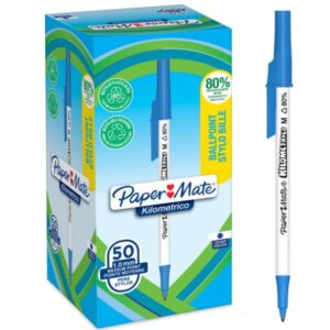 Papermate Penne a sfera scuola PM KILOMETRICO RECYCLED Tuck da 50pz blu