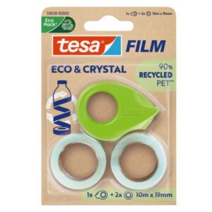 Tesa Nastri adesivi 2X TESAFILM ECO CRYSTAL 10:19 + MINIDISP GREEN BLISTER