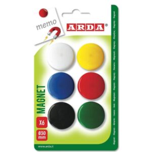 Arda Accessori Lavagne e Planning BLISTER 6 MAGNETI DIAMETRO 30 MM.