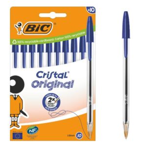 Bic Penne a Sfera BIC CRISTAL ORIGINAL 1mm Astuccio 10pz  Blu