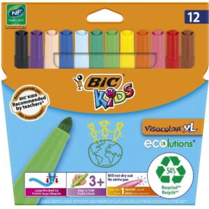 Bic Pennarelli CF12 Pennarelli lavabili  Kids Visacolor XL Punta 4.5mm