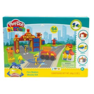 Grandi Giochi Paste da Modellare PLAYDOH BLOKS-STAZIONE DEI POMPIERI 64 PZ.