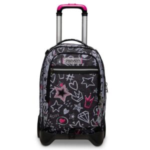 Seven Zaini Scuola TROLLEY JACK-2WD SEVEN ZIPPER GLAMY