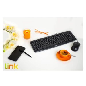 Prodotti Bulk Kit Tastiera e Mouse LINK – KIT TASTIERA ITALIANA 108 TASTI E MOUSE OTTICO CON CAVO USB