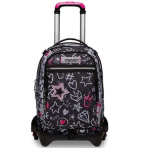 Seven Zaini Scuola TROLLEY JACK-3WD+ SEVEN ZIPPER GLAMY