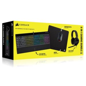 Corsair Tastiere Gaming CORSAIR K55 RGB PRO / HARPOON RGB PRO / HS55 STEREO CARBON / MM100    4-1 GAMING BUNDLE CORSAIR